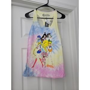 Hot Topic Sailor Moon Scouts Pastel Rainbow Tank